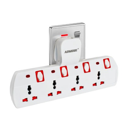 A-E1x4 | Admore 4 Gang Universal Switched Socket Adapter (Multiplug)