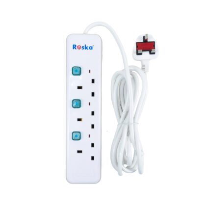 RES-3 | Roska 3 Gang 13A Switched Socket Extensions (3 Meters)