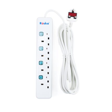 RES-1 | Roska 4 Gang 13A Switched Socket Extensions (5 Meters)