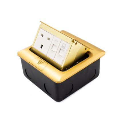APU13D11-G - Admore 1 Gang 13A Socket with Data and RJ11 Port (Gold) Popup Socket
