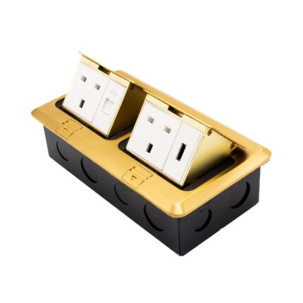 APU13-2CHD-G - Admore Double 13A Socket with Data Port and HDMI (Gold) Popup Socket