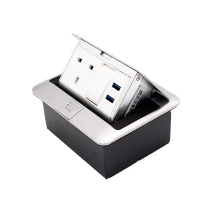 APU13US - Admore 1 Gang 13A Switch Socket with USB Chrome Popup Socket