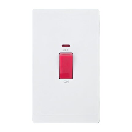 P-W029 - 45A Dp Switch(3X6) -PC Classic Range: White
